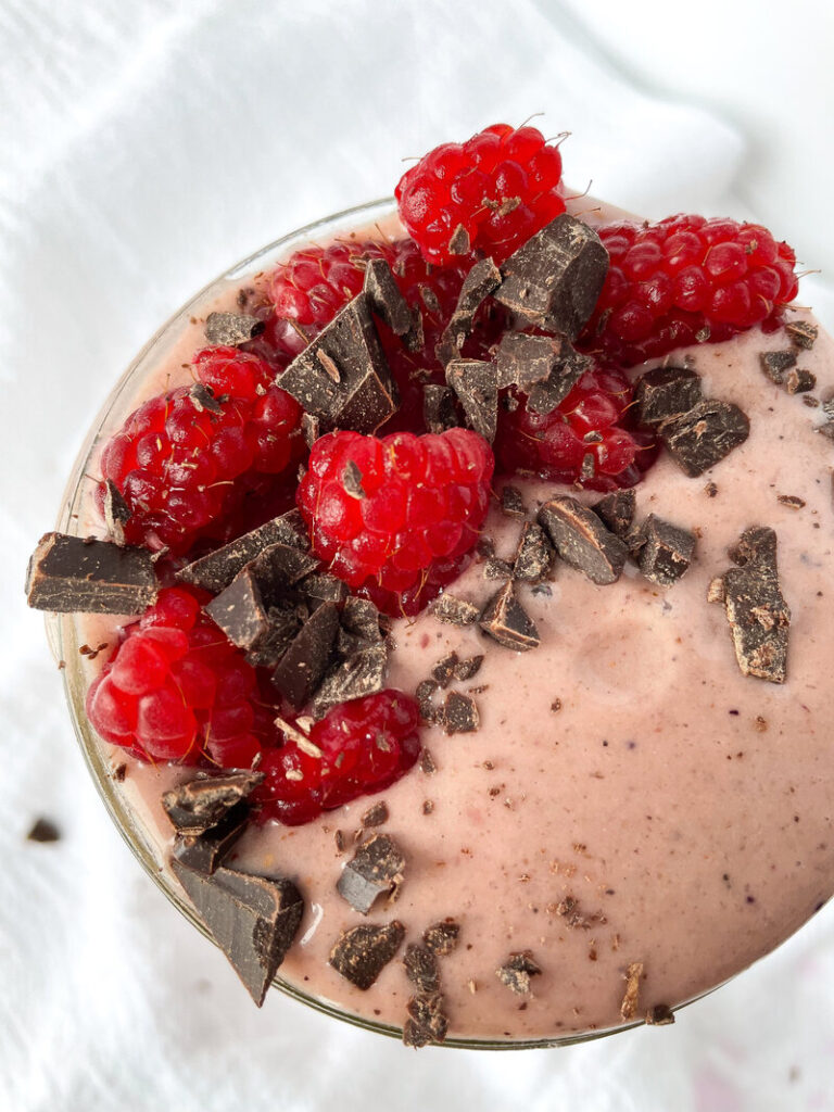 High Protein Chocolate Raspberry Smoothie